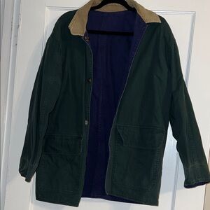 Brandon Thomas Reversible Green/Navy Jacket with Tan Collar